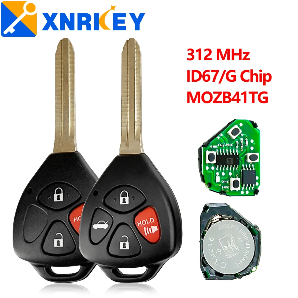 

XNRKEY мозаика 41tg 312 МГц чип ID67/G 3/4 кнопки Автомобильный Дистанционный ключ для Toyota камера ключ для Toyota Camry, Avalon, Corolla Matrix RAV4 Yaris Venza tC/xA/xB/xC