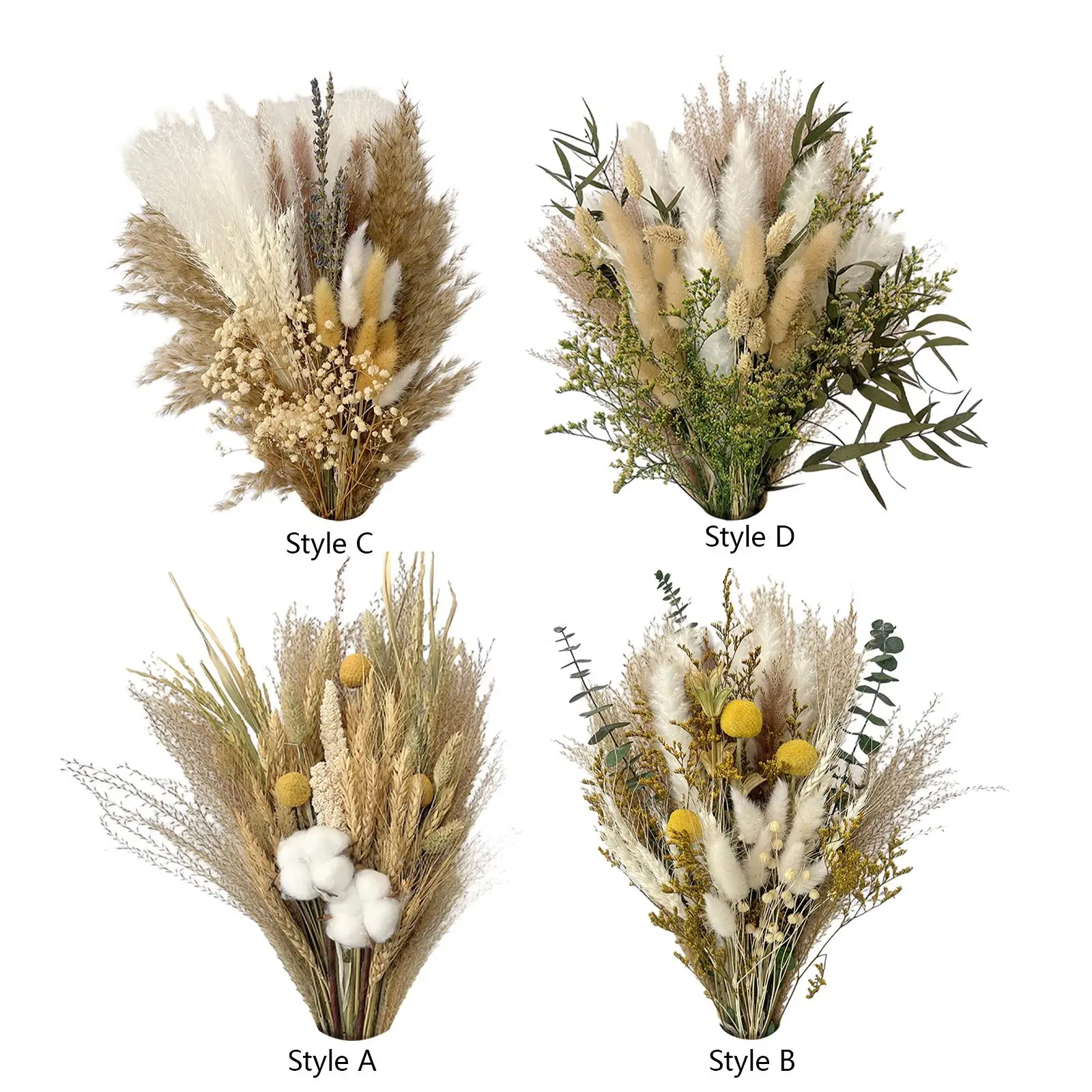 Natural Dried Flower Bouquet Ornament for Bedroom Desk Flower Arrangements