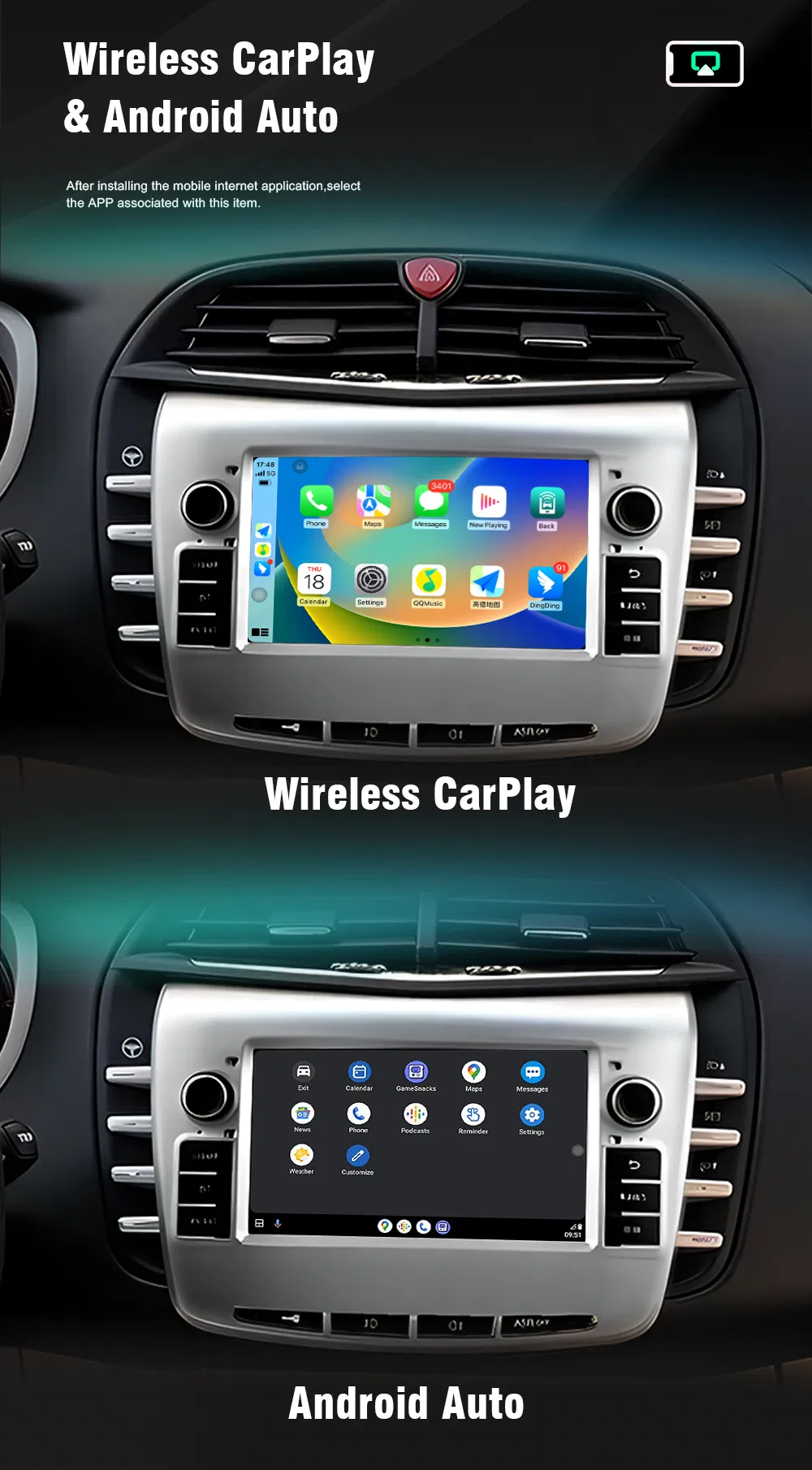 Autoradio 7 Pollici Per Lancia Delta 2009-2019 – Android 15 Con Carplay, GPS, Bluetooth E WiFi (4 Core, 2+32GB)