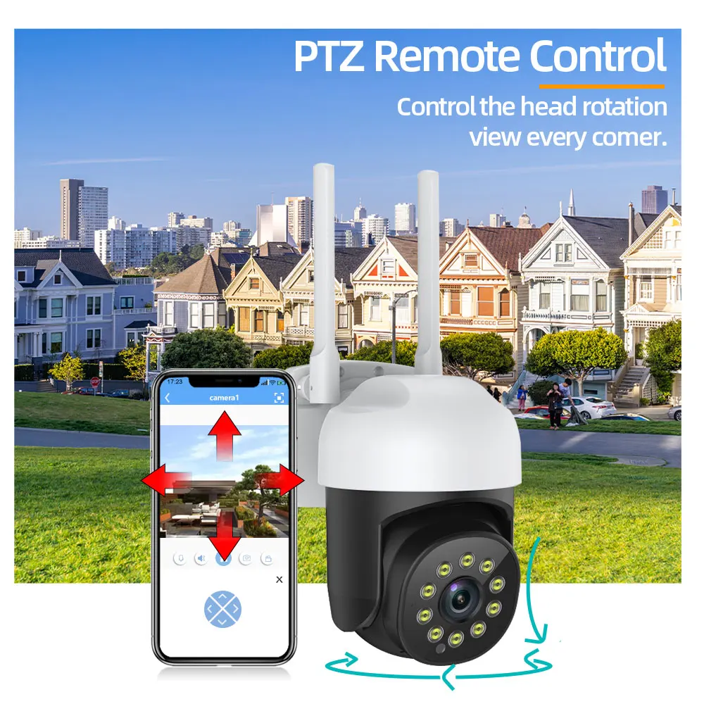 5MP Tuya Wireless Outdoor Camera Full Color Night Cameras with Wifi 2-Way Audio IP Camera For Smart Home Security Protection 6