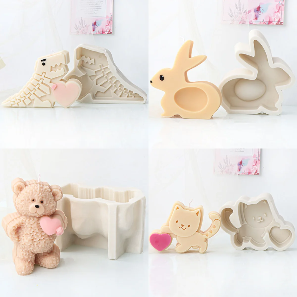 Resin Shaker Mold : Kawaii Bear Bunny Cat Balloon , Cute Resin