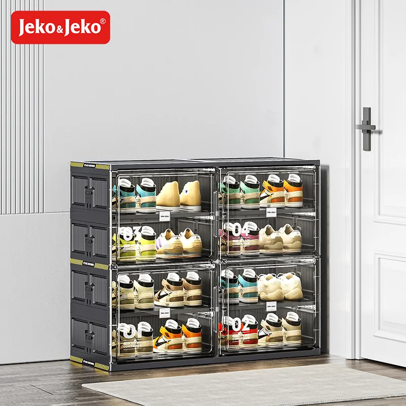 Jeko&Jeko Labor-Saving Installation-Free Plastic Material Foldable Shoe Cabinet