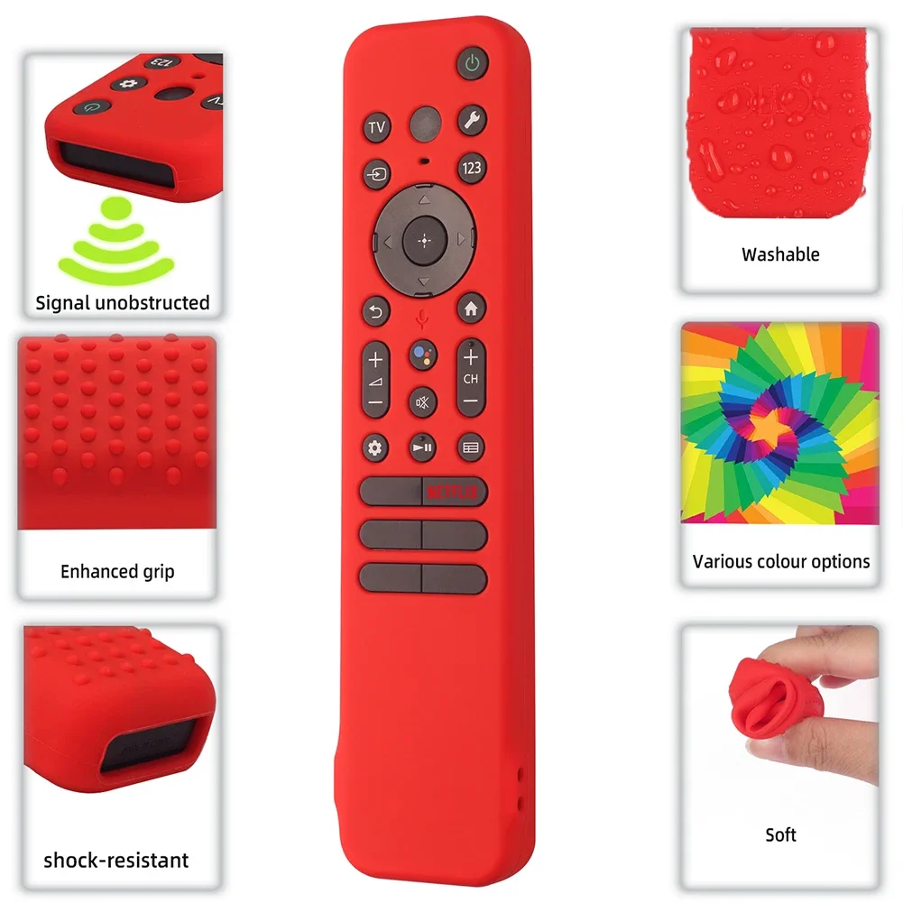 Silicone Remote Case for Sony RMF-TX810U TX811U TX910U TV Remote Cover w/ Lanyard Protective Case Shockproof Smart TV Accessory 6