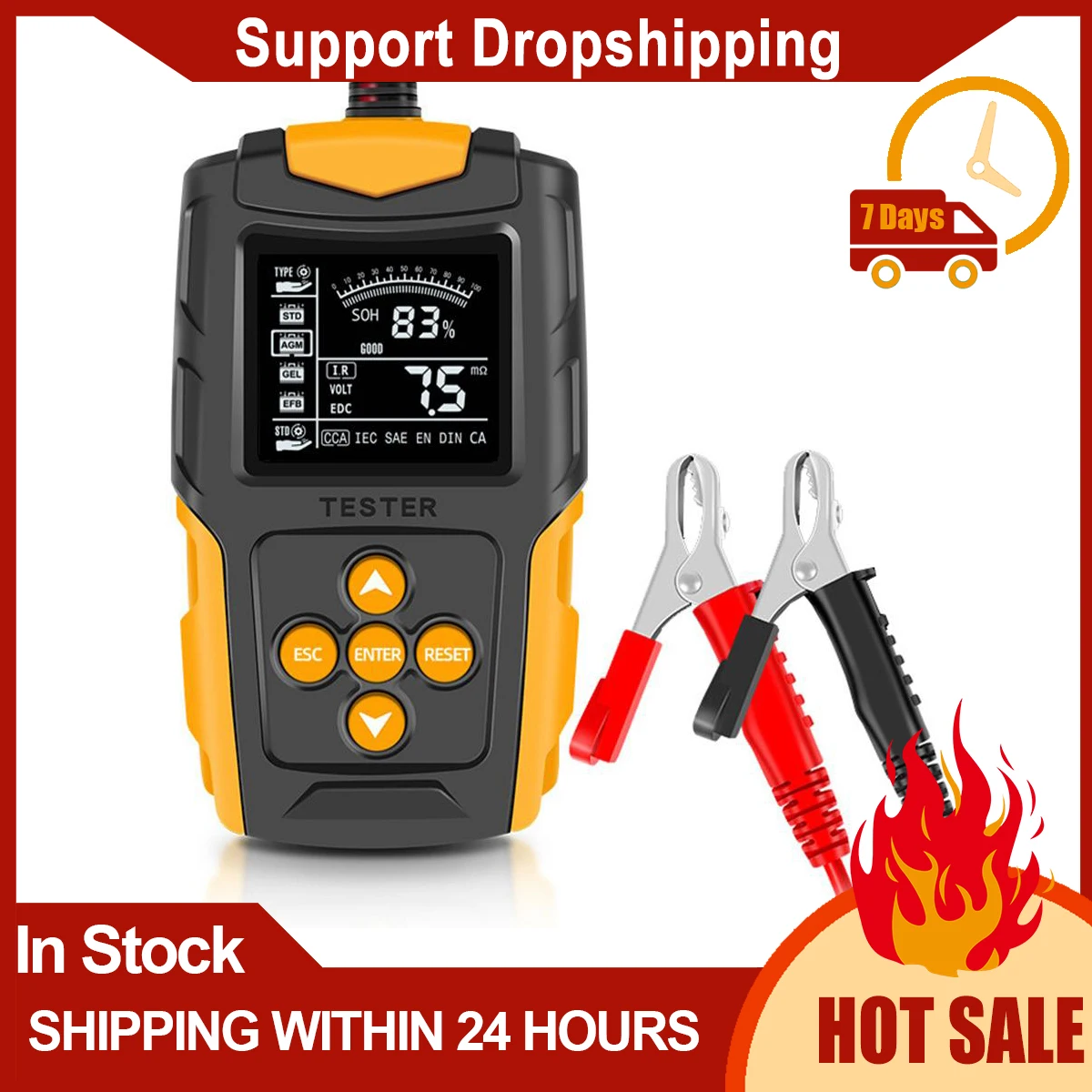 12v24v Portable Professional Car Battery Tester Cca Digital Battery