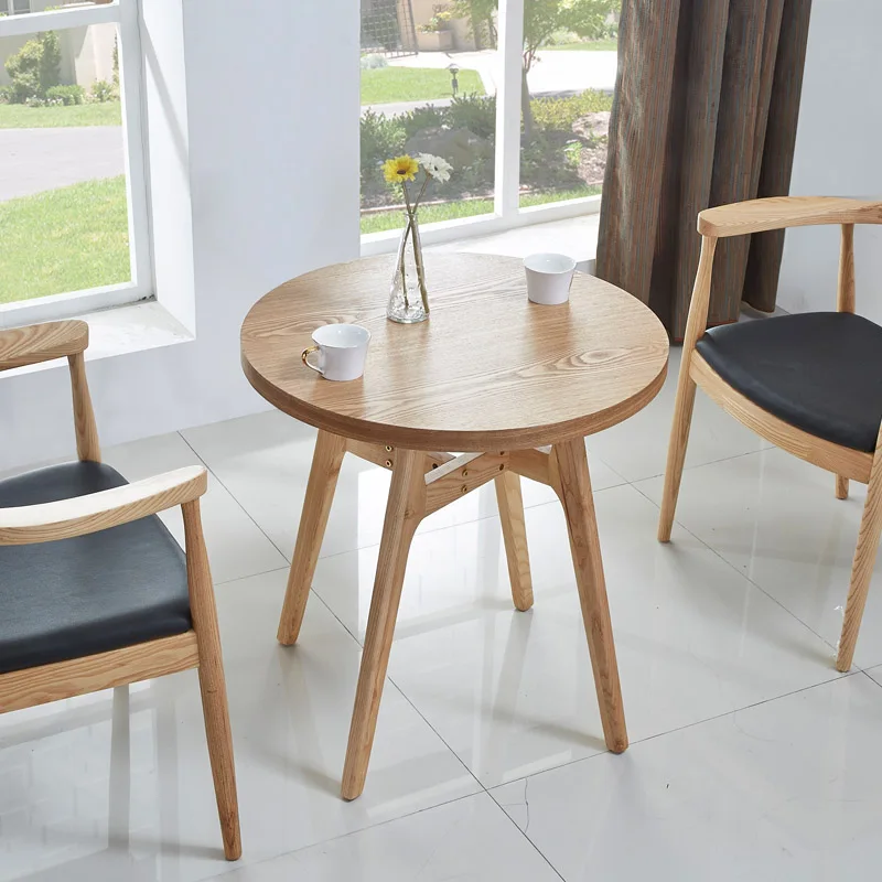 

Coffee table, small living room, round dining table, rice table, milk tea, coffee table, round tea table, solid wood