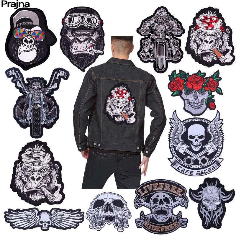 Milisten Skull Aufnäher - 5er Set Punk Style Bügelpatches Für Kleidung