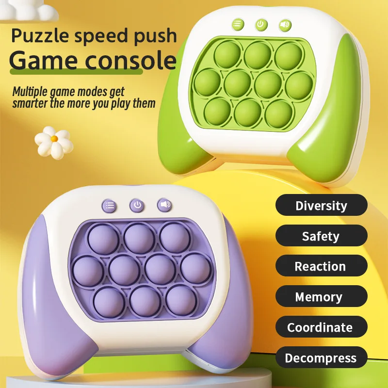 

Handheld Console Puzzle Game Electronic Press Button Toy Decompression Push Bubble Game Toy Office Children Anxiety Gift