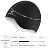 QUESHARK Adults Teens Silicone Waterproof Seamless 3D Elastic Swimming Cap Diving Swim Hat 2 Colors For 1 Cap Hair Protection 5