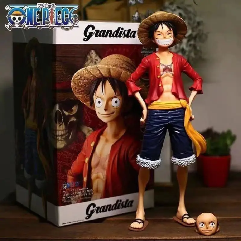 28Cm Anime One Piece Assemblare Figura Sicura Smiley Rufy Tre Forme Face Change Doll Action Figurine Model Toys Kit Da Garage