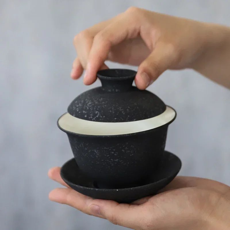 black crockery ceramic gaiwan porcelain tureen tea makers 150ml