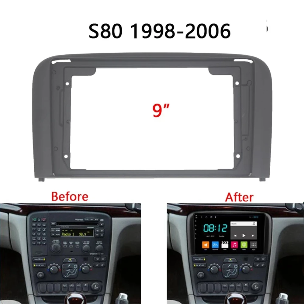 

2Din Автомобильная радиоустановка Fascia Для Volvo S80 1998-2006 DVD стерео рамка пластина адаптер монтажный приборная панель комплект отделки