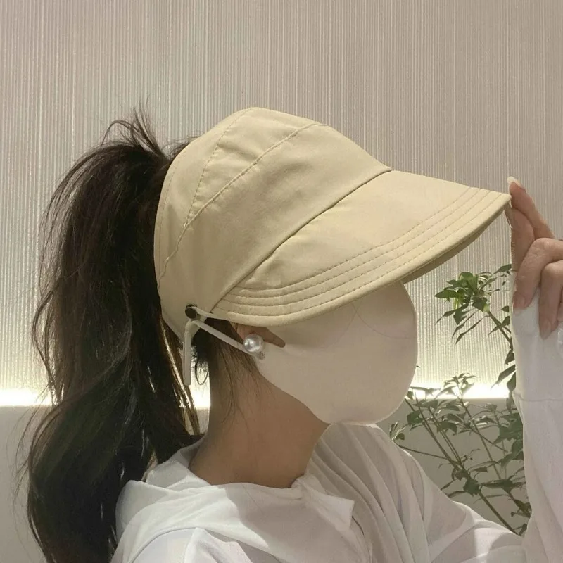 

Summer Sunshade Fisherman Hat Women Girls Adjustable Solid Color Empty Top Hats Outdoor Casual Sports Hats Fashion Accessories