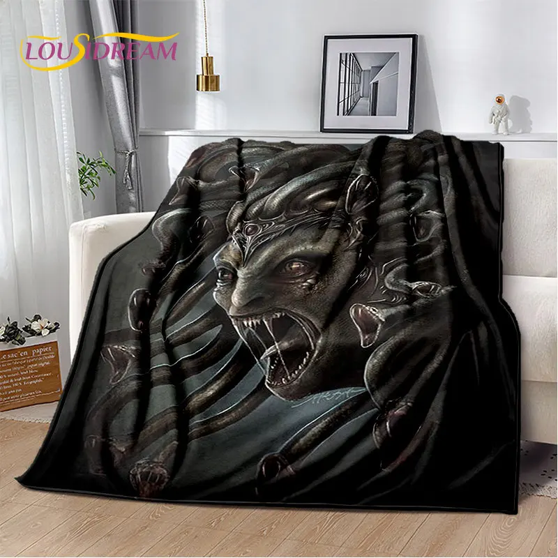 

3D Medusa Snake Gorgon Soft Plush Blanket,Flannel Blanket Throw Blanket for Living Room Bedroom Bed Sofa Picnic Cover Bettdecke