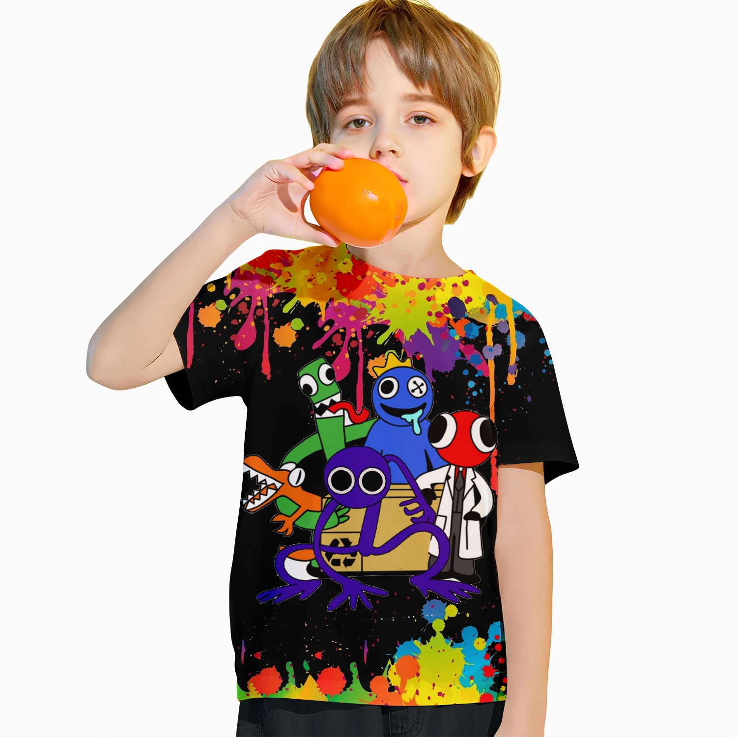A Piece 24 Summer New 3D Printed rainbow friends Boys T-shirt Fashion Children Clothing Comfortable Exterior Must-have Summer 6