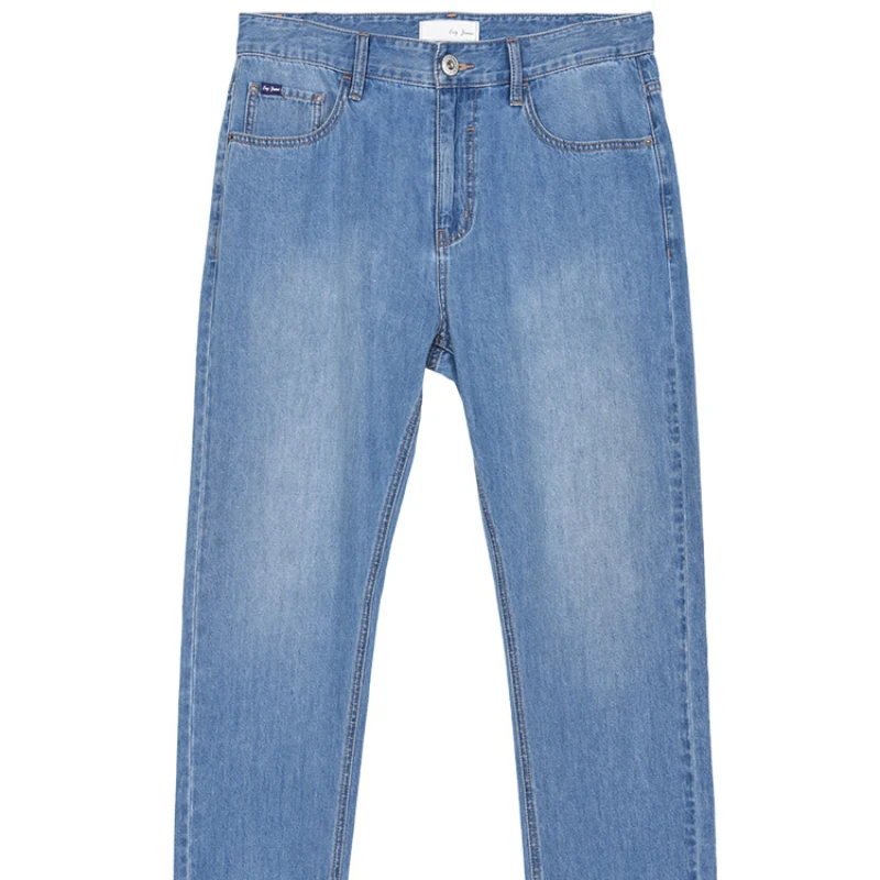 Summer 2024 Men's Denim Jeans Classic Thin Loose Straight Pants Soft Cotton Comfortable Brand Male Blue Trousers Boyfriends Gift