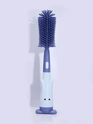 Multifunctional Silicone Bottle and Cup Cleaning Brush Set (Blue)