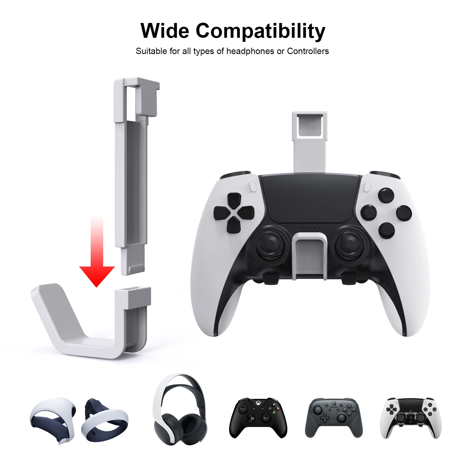 

Grip Headset Hook New For PS5 Slim Grip Hook Compatible with All PS5 Consoles