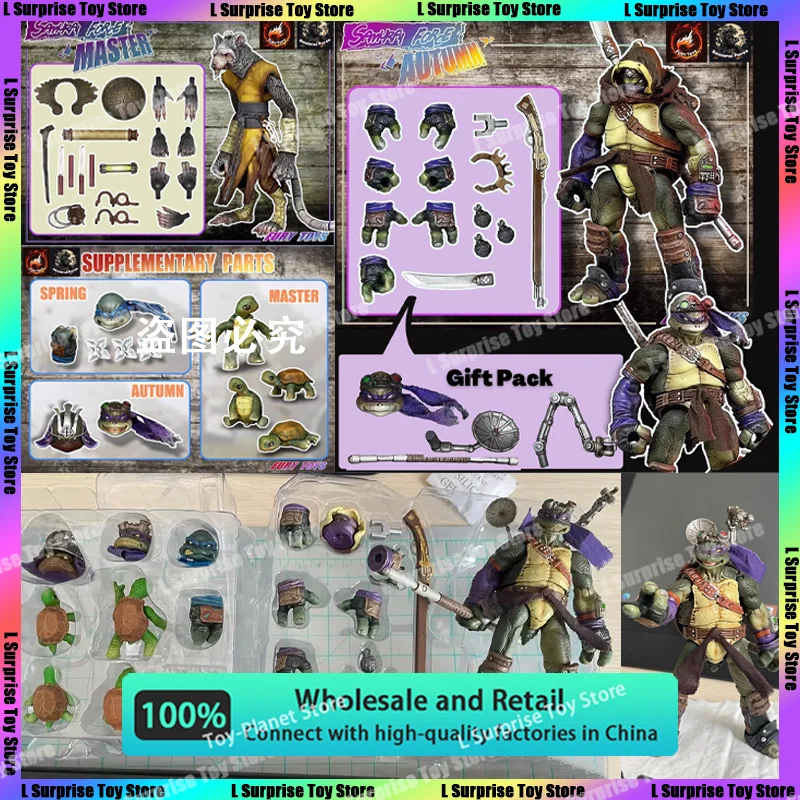 

[In Stock] Fury Toys Samurai Force Turtles Wave 2 Spring Autumn Master Supplementnry Parts Tmnt Anime Action Figure Figuras Toy