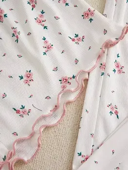 Women Pajama Set Lace Patchwork V-Neck Sleepwear Sexy Nighties Suit Camisole Top Printed Shorts Soft Pyjamas Loungewear 4