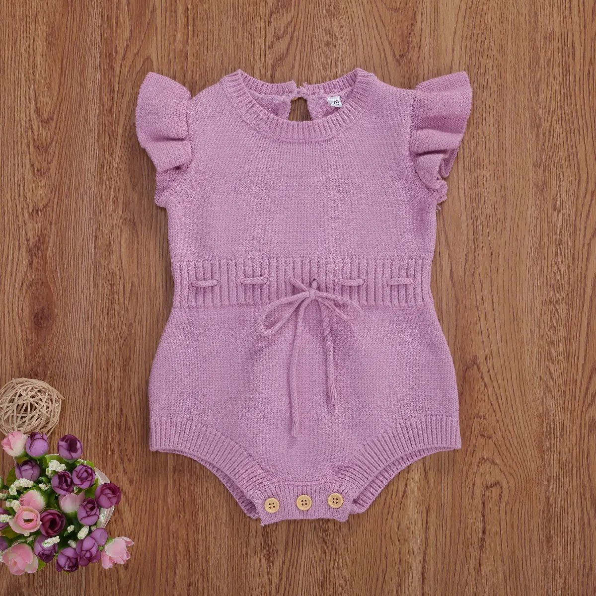 Knitted Cotton Sleeveless Newborn Baby Girls Summer Rompers Cute Infant Jumpsuit Toddler Bodysuit Baby Clothing For 0-24 Months
