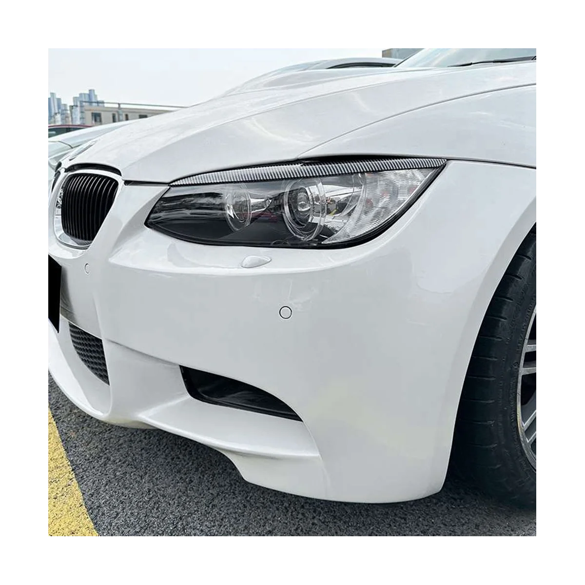 

Автомобильные наклейки из углеродного волокна для фар и бровей для фар BMW 3 серии E90 2005-2012 автомобильные аксессуары для стайлинга