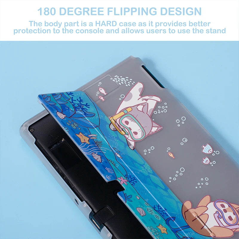 2023 New Nintend Switch OLED Case Sea Cat Dog Matte Hard Shell