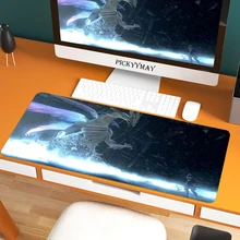 Borracha natural antiderrapante do jogo do computador grande mousepad da almofada 100x50cm do rato das almas escuras grande com a esteira de travamento do rato do jogo da borda