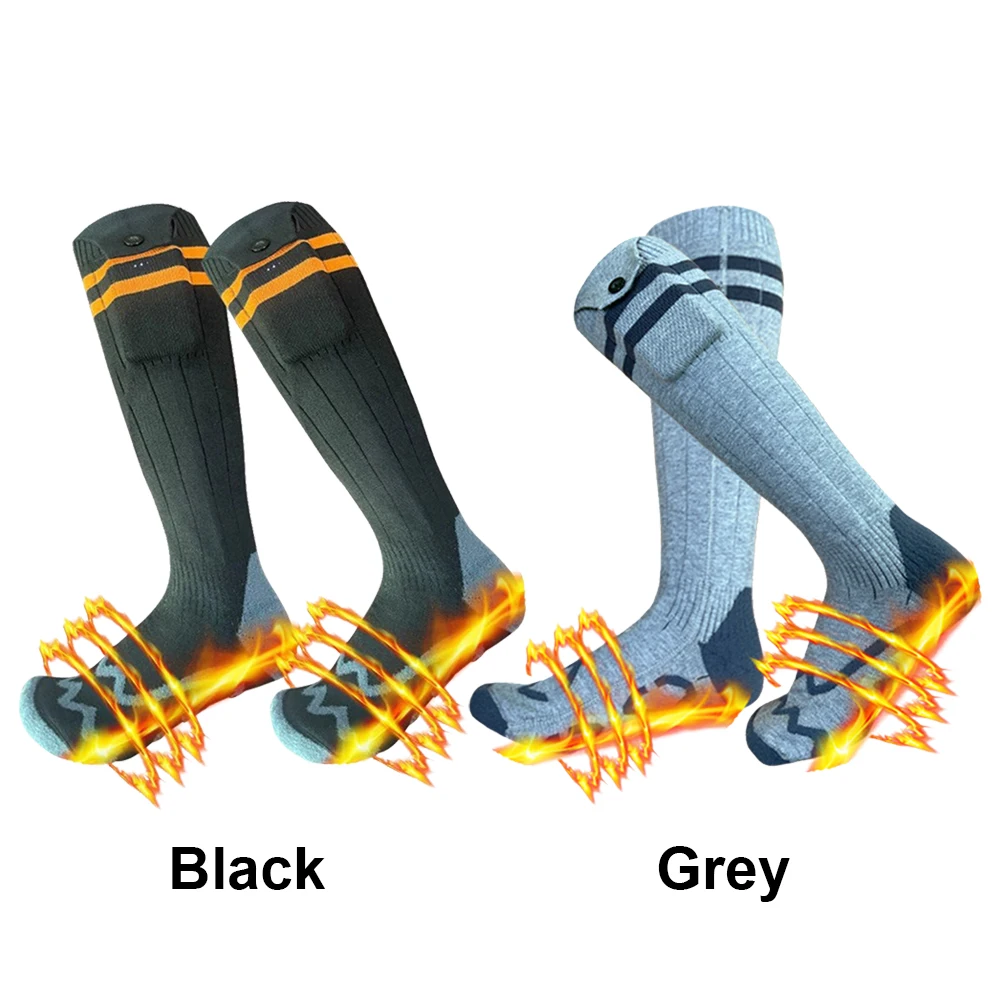 Chaussettes chaudes d'hiver à chauffage électrique, rechargeables, alimentées par batterie, lavables, pour Sports de plein air, Camping, randonnée_voghion.com