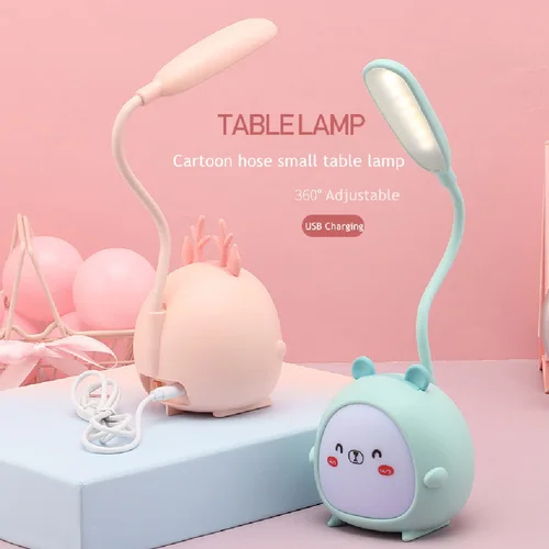 귀여운 만화 LED 책상 램프, 접이식 테이블 램프, 눈 보호 독서 램프, USB 충전식 야간 조명, 어린이 수면 조명 2