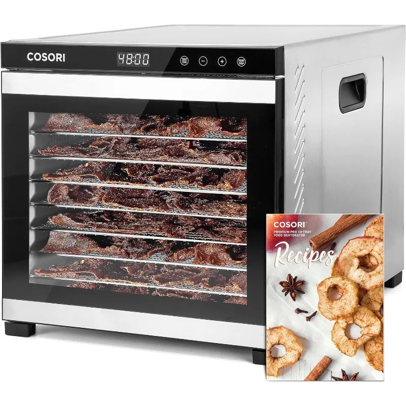 

COSORI Food Dehydrator for Jerky, with 16.2ft² Drying Space, 1000W, 10 Stainless Steel Trays Dehydrated Machine (50 Recipes)