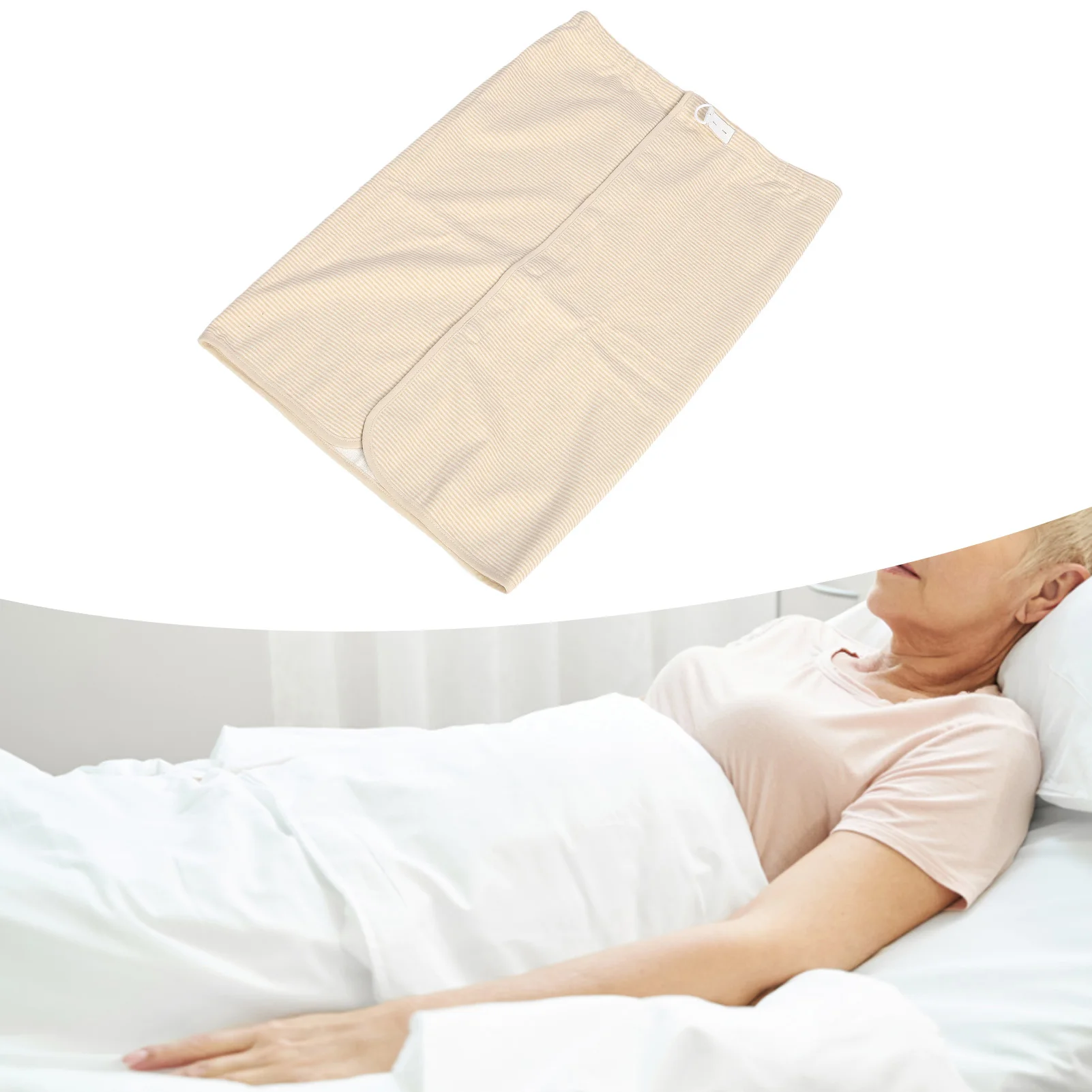 Adult Diaper Skirt Diaper Skirt Washable Cotton Cloth Wearable Incontinence Bed Pad for Adults Elderly Khaki Snap Button Type 3