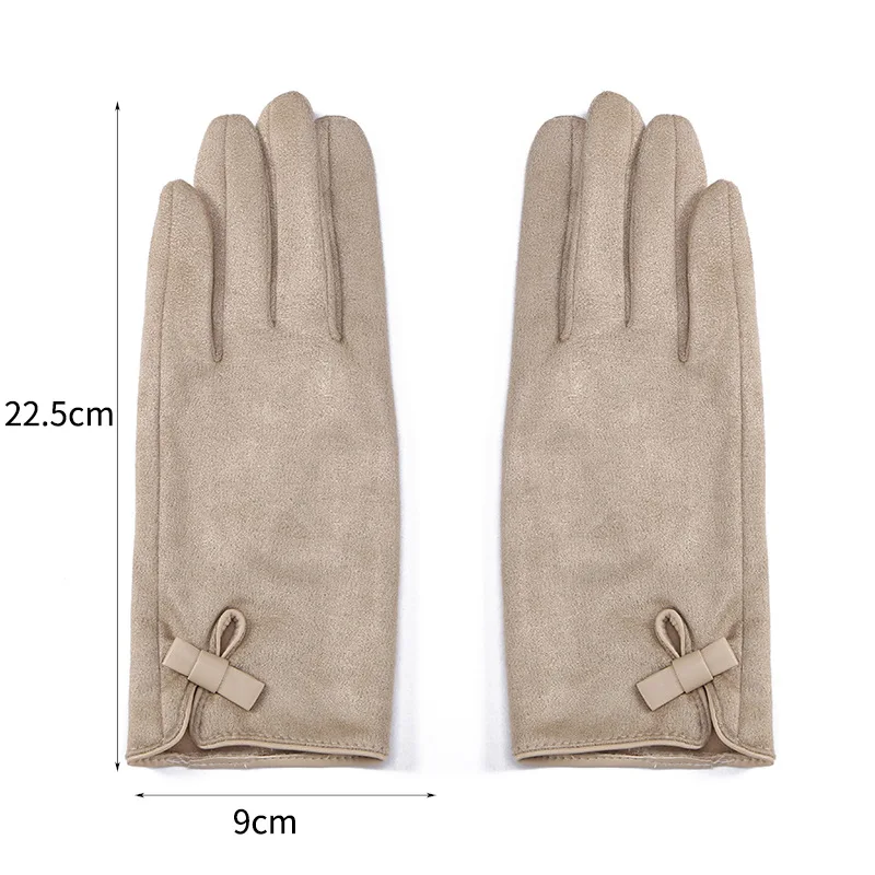 Women Touch Screen Gloves Fashion Mittens Autumn Winter Warm Suede Solid Cycling Drive Suede Fabric Elegant Windproof