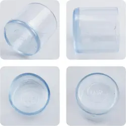 Set of 4 Round Clear Chair Leg Caps - Versatile Floor Protectors (22mm)