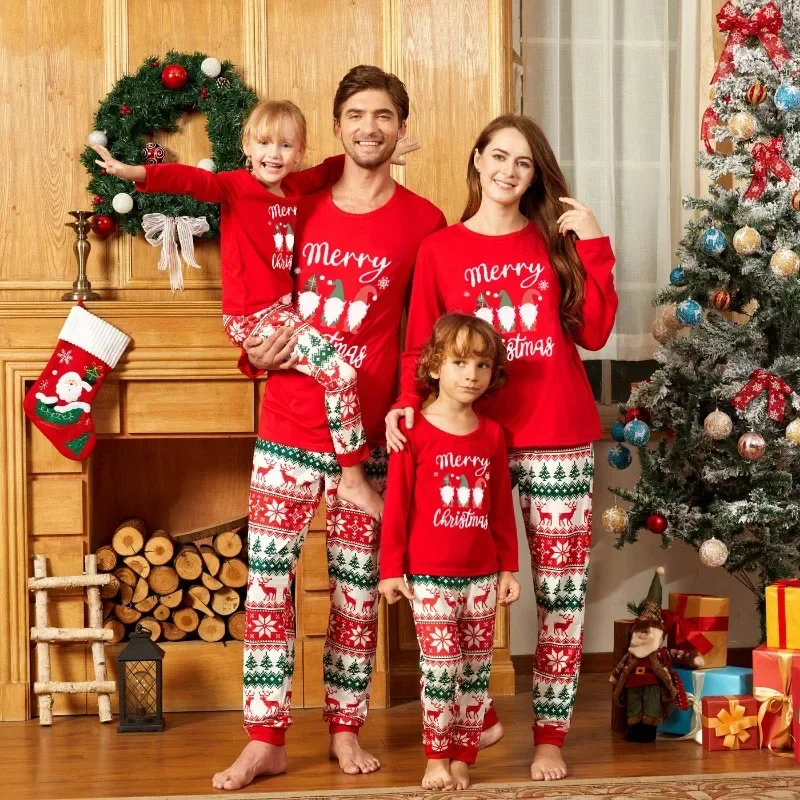 thumbnail image 2 of Conjunto de pijama navideño para adultos y niños con estampado de dibujos animados y atuendos familiares a juego de Feliz Navidad 2024, pijamas suaves y bonitos con apariencia navideña, 2 of 5