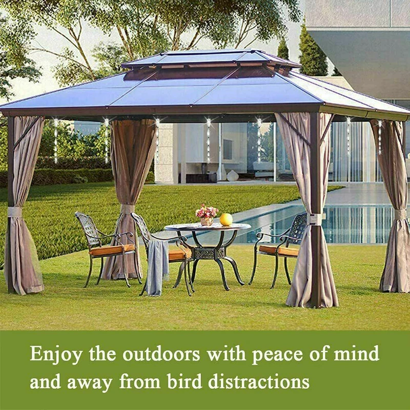12Pcs Bird Repellent Reflective Rods 30cm Scare Birds Repeller Wind Spiral Rotating Rod Hanging Ornaments Home Garden Decor