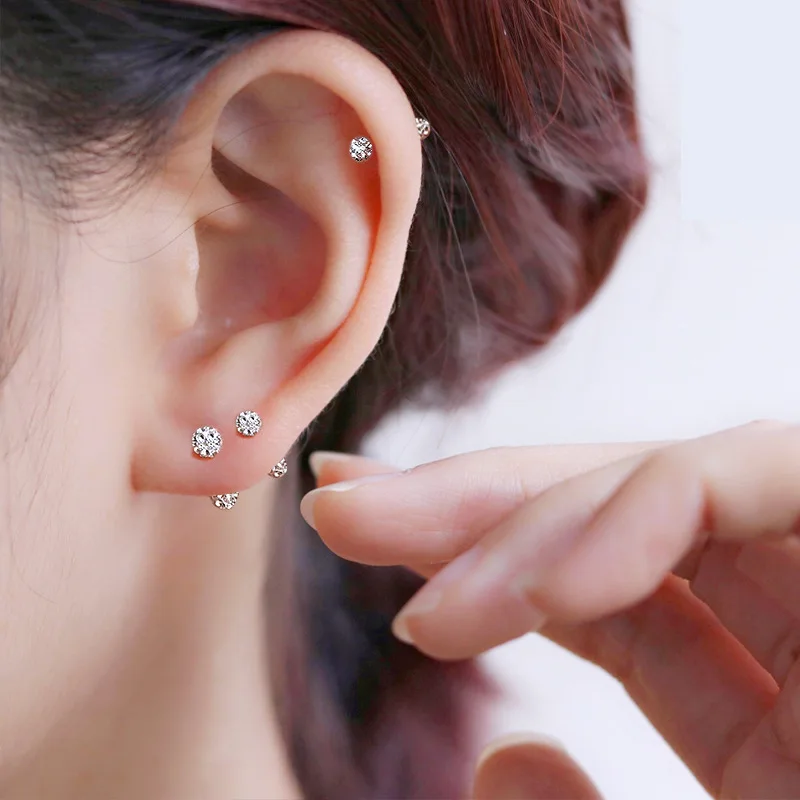 1PcsMedicalTitaniumSteelStudEarringSmallBallScrewsSmall