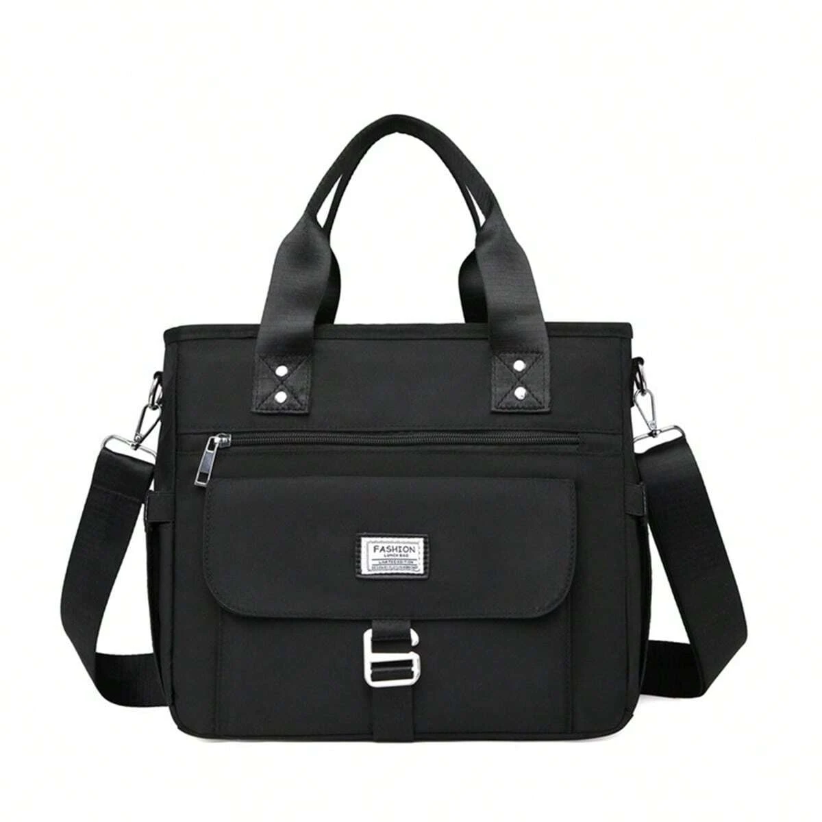 Fashionable Women's Insulated Lunch Tote Bag Large Opening Temperature Control Detachable Shoulder Strap