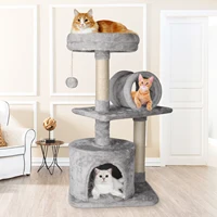 SKSBTF – tour pour chat d'intérieur, arbre à chat en peluche à plusieurs niveaux, avec poteaux à gratter recouverts de Sisal, perchoirs supérieurs, grotte 1