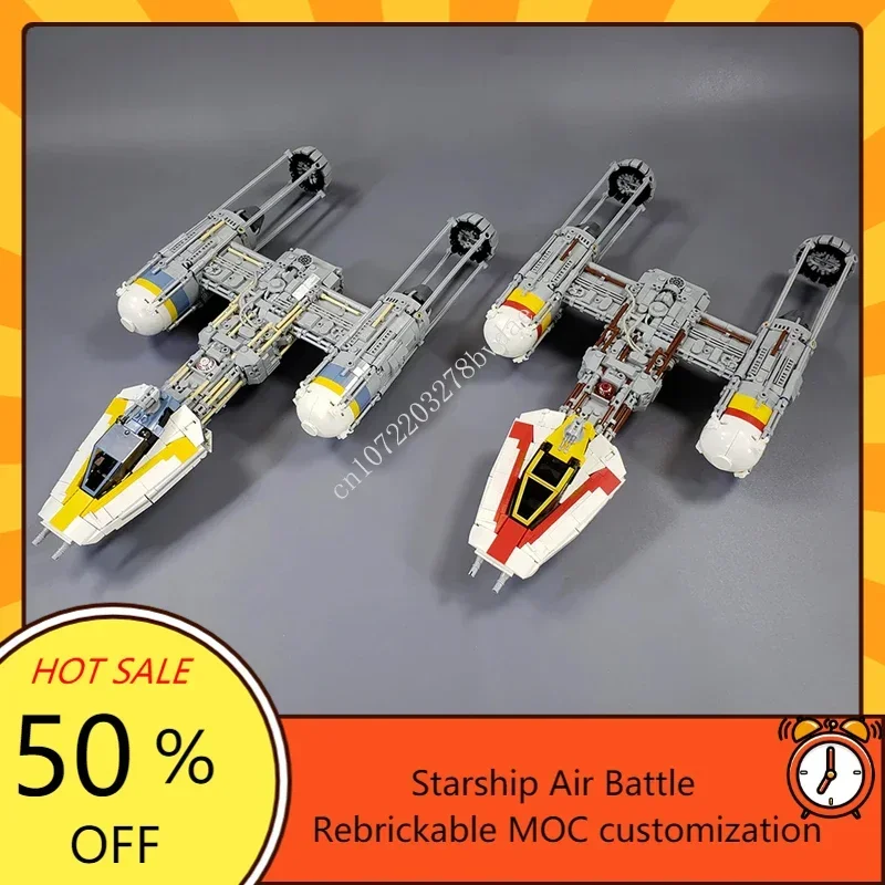 

1671 шт., строительные блоки MOC, космическая битва, Y-wing Starfighter, модель пилота, технологические кирпичи, творческая сборка, игрушки для детей, подарки