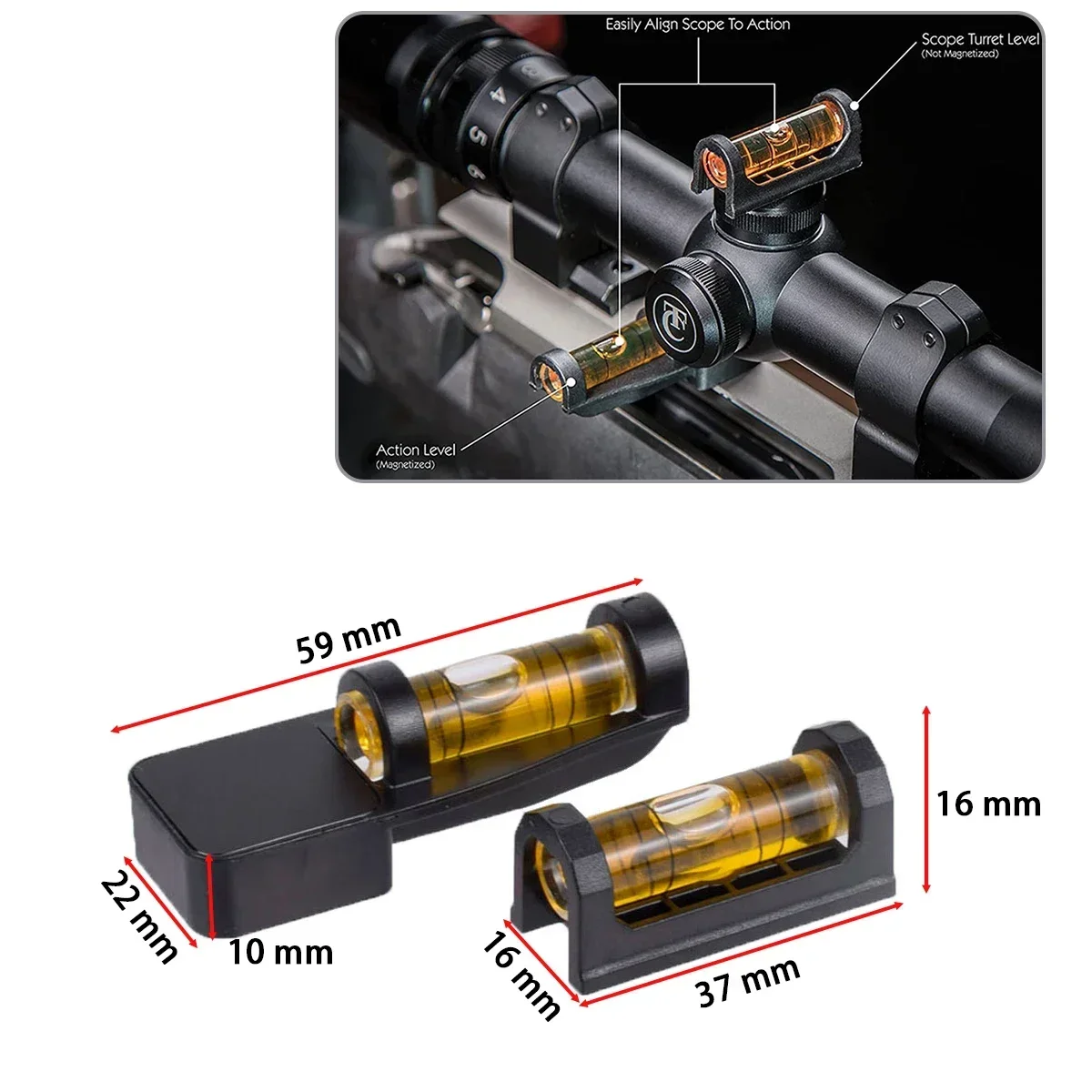 Tactical Rifle Scope Level Bubble for 25.4/30mm Scope Sight 20mm Picatinny Rail 2pcs Magnetic Leveling Bubble Gun Mount scope bubble level