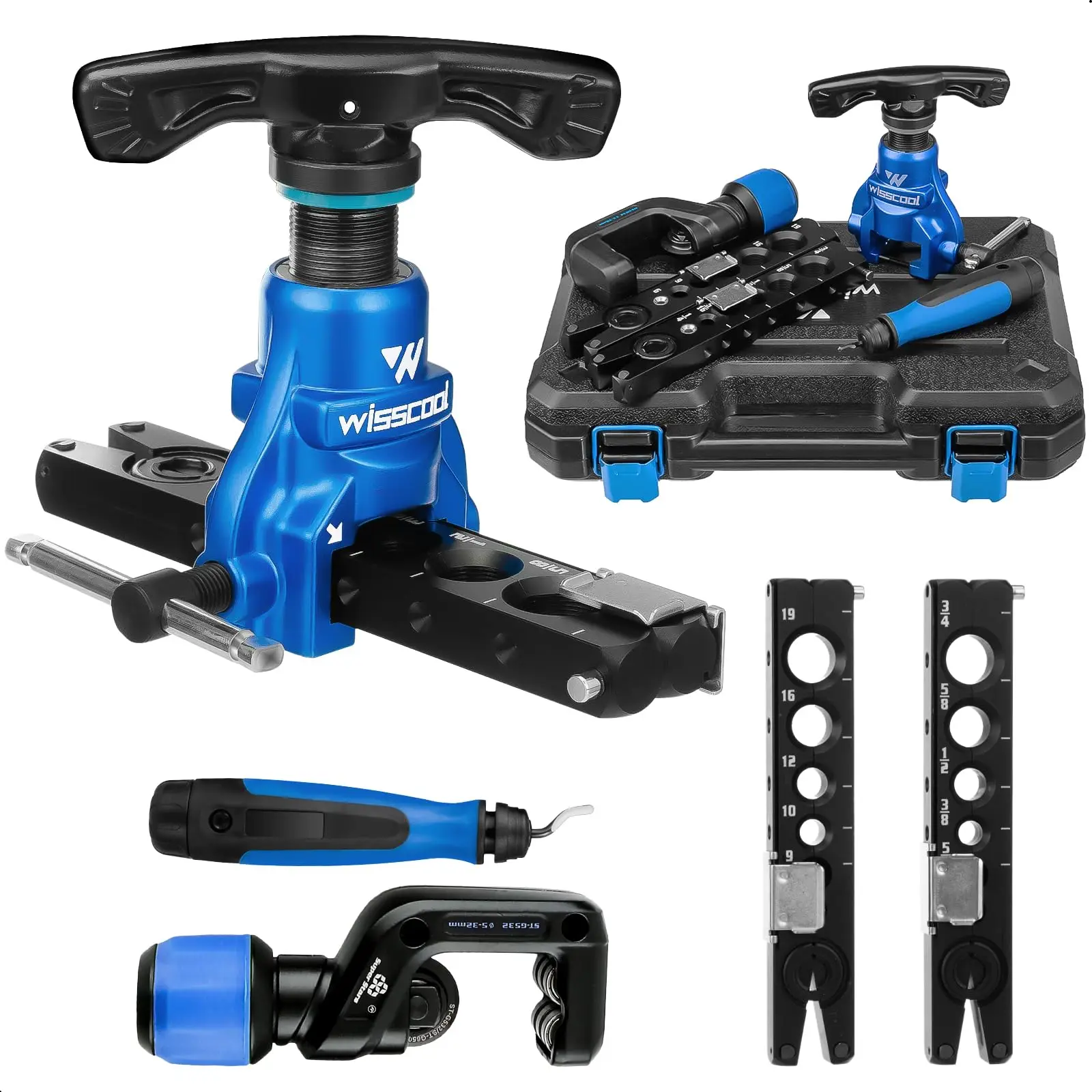 סט כלי פלרינג אלומיניום נייד קל משקל Wisscool WS-806FT עם מרחיב צינורות נחושת ידני HVAC כלי תיקונים אוטומטיים