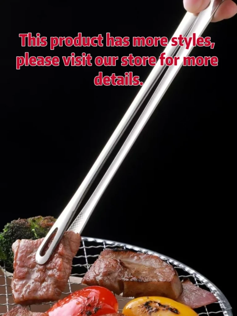 Stainless Steel BBQ Tongs Food Tongs BBQ Steak Bread Cooking Utensils Set Anti-slip Kitchen Small Tools Accessories
