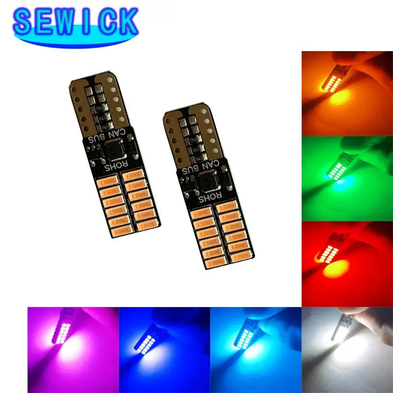 100pcs 12V без полярности Canbus T10 светодиодный ламп с 4014SMD 24 s светильник 194 168 W5W белого и