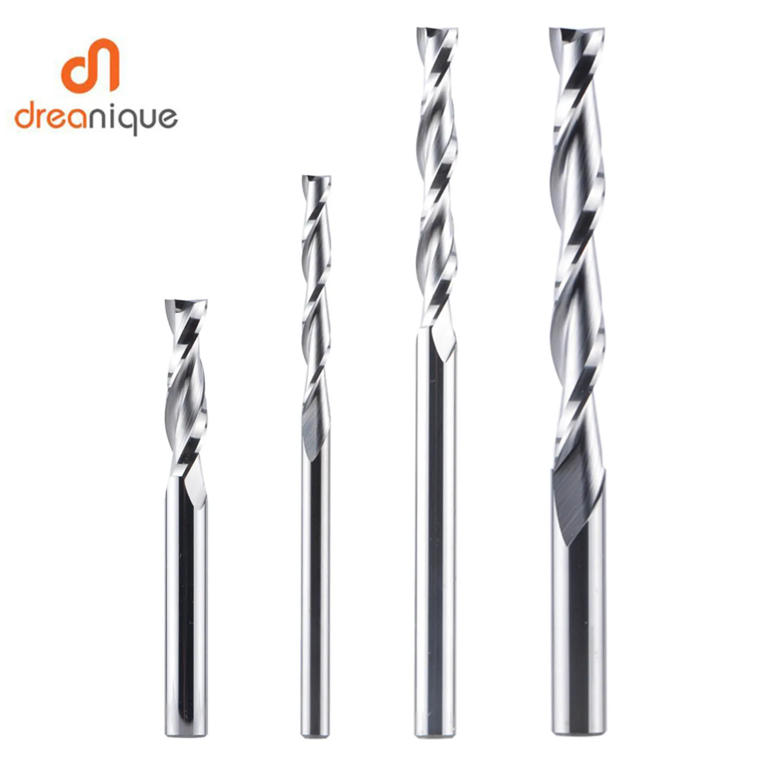 Dreanique 1 Stück UP-Cut Vollhartmetall-Fräser 3,175 4 6 8mm 2-Schneidig Spiralfräser Hartmetall-Schaftfräser für Holz MDF