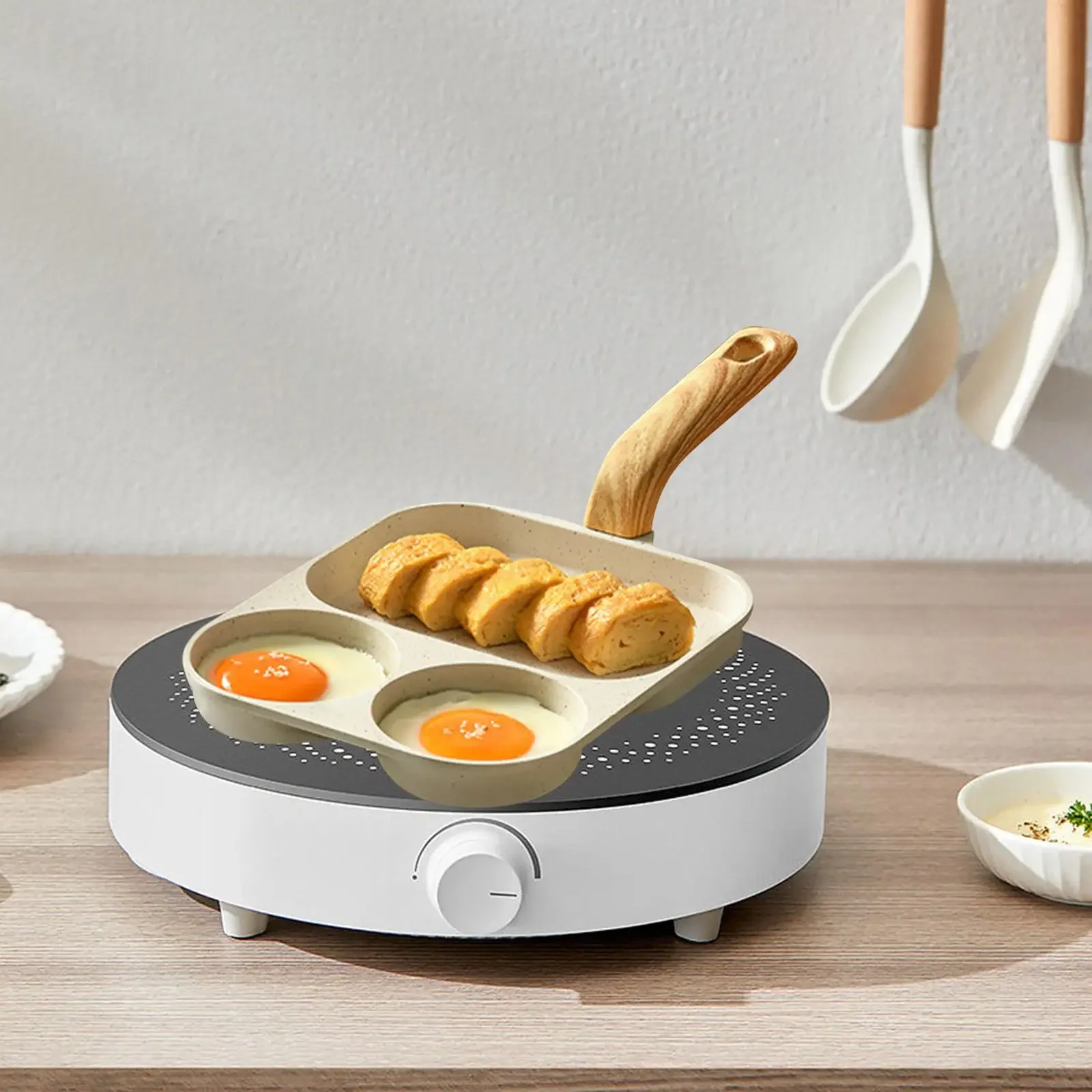 Egg Frying Pan Multifunctional Breakfast Maker Cookware Pancake Pan Egg Cooker for Baking Cooking Vegetable Burger