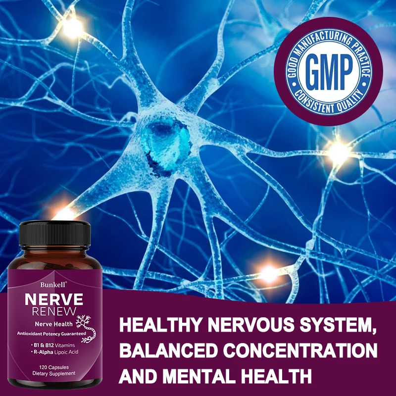 Nerve Support Supplements Supports Healthy Nerve Function Blood Flow Circulation Antioxidant 120 Capsules