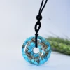Natural crystal Orgonite Seven Chakra Necklace Pendant Safe buckle necklace pendant jewelry gift 1