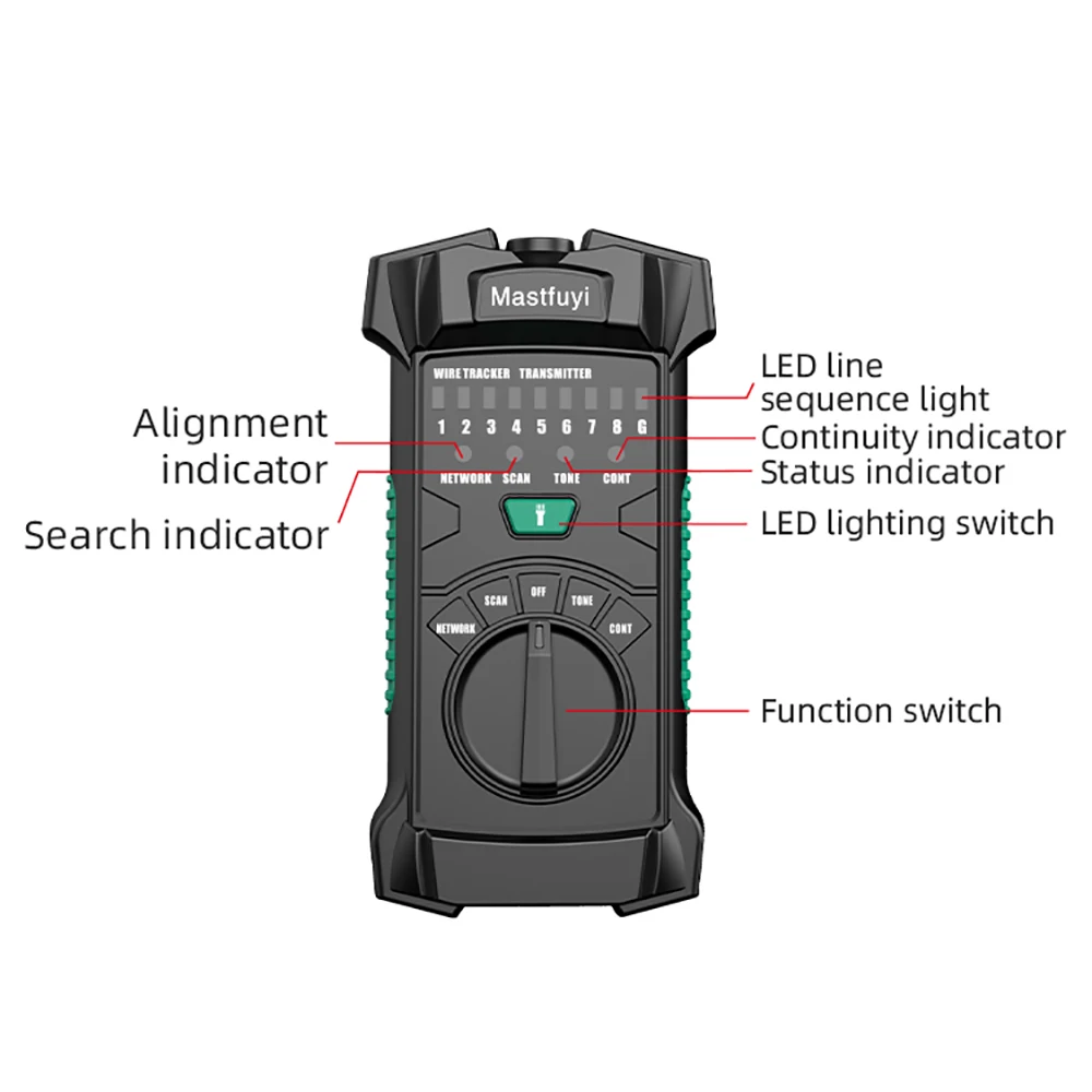 Network Telephone Cable Tester Multi-Function Wire Tracker Network Line Finder Cable Tester LCD Digital Display POE Checker