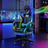 RGB Gaming Chair with Speakers Massage Computer Gaming Chair with LED Lights and Footrest High Back Video Game Chair 1