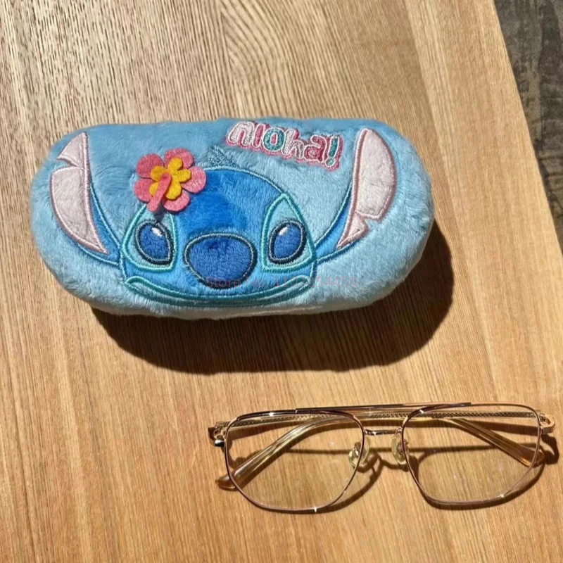 High Quality Stitch Plush Glasses Case Anti Drop Kawaii Cartoon Anime Lilo & Stitch Sunglasses Myopia Glasses Storage Box Gift
